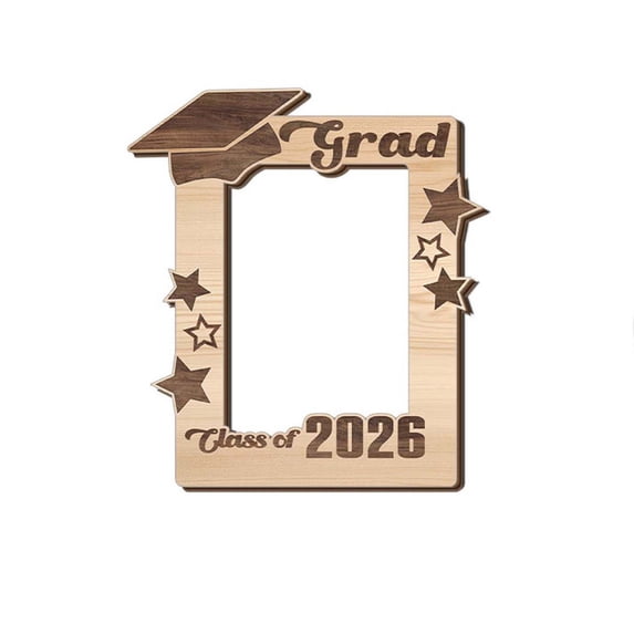 2026 Graduation Wooden Photo Frame - Elegant Keepsake Gift for Celebrations, Wall or Desk Display, Versatile, Splinter-Free Finish