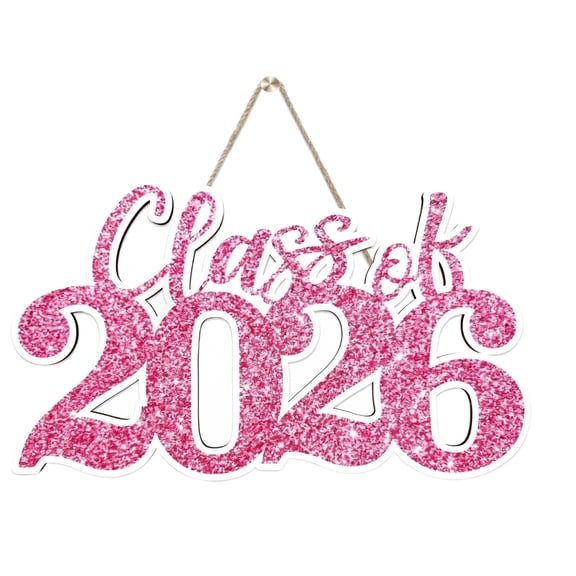 2026 Graduation Wooden Sign – 40x18cm Natural Wood Hanging Plaque, Class of 2026 College High School Photo Booth Prop, Rustic Party Decoration Keepsake Gift for Grads
