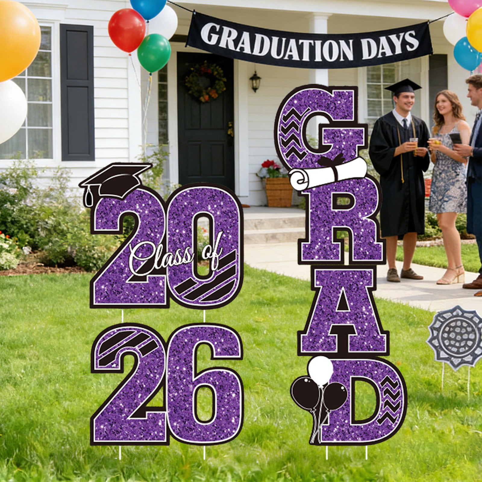 2026 Graduation Yard Sign With Stake Class Of 2026 Outdoor Grad Decor Congrats Grad Garden Sign Graduation Lawn Sign For High School College Grad Party Outdoor Decoration