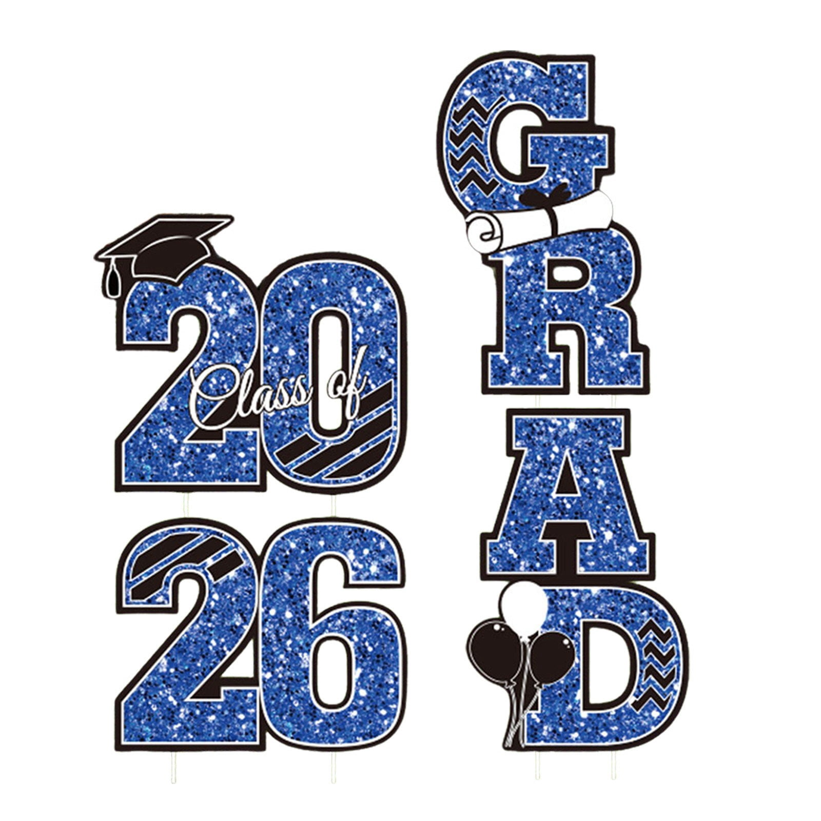 Grad Signs Handheld 2026 Graduation Yard Sign Stakes Decorations,Waterproof Congrats Grad ...