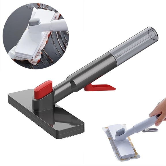 2026 Grey Portable Spray Mop 2026 – Compact 360° Rotating Head with Integrated Water Bottle for Car, Bathroom & Kitchen Floors