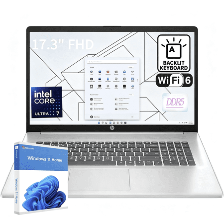 2026 HP 17.3" AI Business Laptop, Intel Core Ultra 7 Processor,64GB DDR5 RAM,2TB SSD,Long Battery Life, Fast Charging, Backlit Keyboard,Windows 11 Home