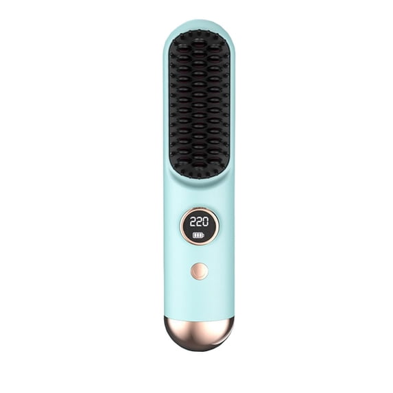 2026 Hair Straightener Brush, Cordless Hair Straightener Brush for Short Hair, Mini Portable Straightening Hair Comb Brush with Fast Heating for Women, Travel Size Hair Styling Tool