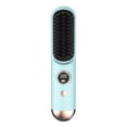 thumbnail image 1 of 2026 Hair Straightener Brush Cordless Hair Straightener Brush For Short Hair Mini Portable Travel Straightening Hair Comb Brush With 9 Temps Fast Heating For All Hair Types,Blue, 1 of 6