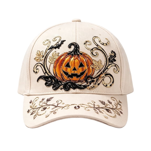 2026 Halloween Baseball Cap Men & Women Pumpkin Floral Printed Baseball Cap Lightweight Adjustable Casual Sun Hat for Unisex Outdoor Activities Wear