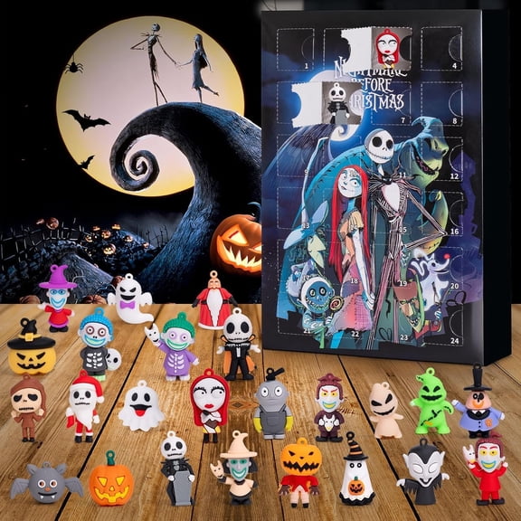 2026 Halloween to Christmas Advent Calendar 24 Days Countdown - Spooky Gothic Collectible Figures & Holiday Ornaments - Mystery Surprise Box for Teen Autumn Winter Gifts