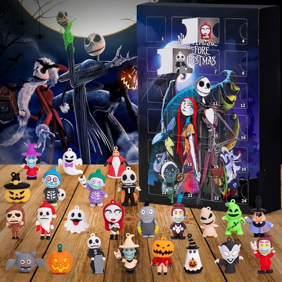 2026 Halloween to Christmas Advent Calendar 24 Days Countdown - Spooky Gothic Collectible Figures & Holiday Ornaments - Mystery Surprise Box for Teen Autumn Winter Gifts