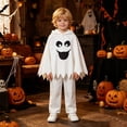 thumbnail image 1 of 2026 Halloween Clothing: Cute Pumpkin Ghost Sweatshirt, Basic Halloween Outfits, Perfect for Halloween(03_White,4-5 Years), 1 of 8