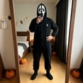 thumbnail image 1 of 2026 Halloween Costu-me Unisex Adult Hooded Onesie Oversized Zipper Loungewear Jumpsuit, 1 of 6