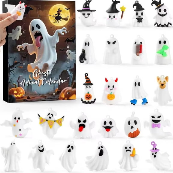 2026 Halloween Countdown Calendar, 24 Day Ghost Advent Calendar with 24 Collectible Figures