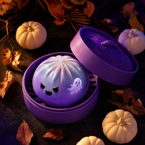 2026 Halloween Ghost Bun Squeeze Toy, Dumplings Squishies Stress Balls Fidget Sensory Toys, Soft Squeeze Decompression Dough for Adults