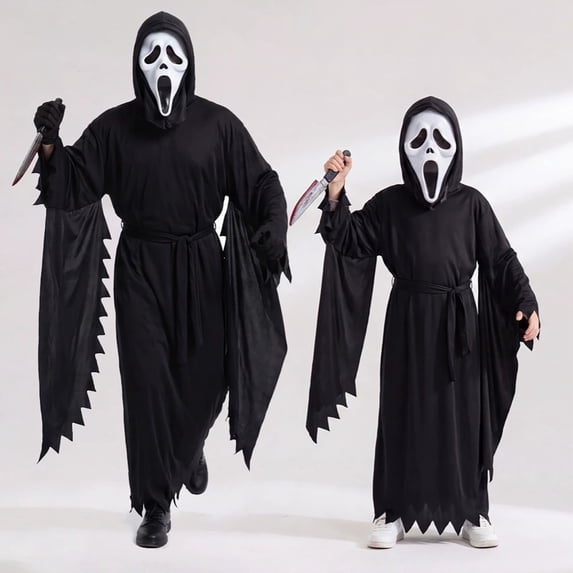 2026 Halloween Ghost Costu-me Unisex Adult Fleece Hooded Onesie Oversized Zipper Loungewear Jumpsuit
