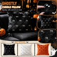 thumbnail image 1 of 2026 Halloween Ghost Pillow Covers 18x18 Inch Soft Plush Faux Wool Textured Throw Pillow Covers Cute 3D Ghost Decorative Cushion Cases for Couch Sofa Bedroom Home Decor, 1 of 6