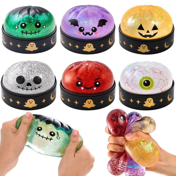 2026 Halloween Glitter Dumpling Squishy Toys Squishy Dumpling Toy Halloween for Stress Relief Dumplings Toy Dumpling Party Favors(Eyeball)