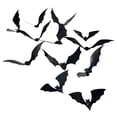 thumbnail image 1 of 2026 Halloween Indoor Decorations 12PC Halloween Bats Decoration For Home Decor DIY Wall Decal Bathroom Indoor Hallowmas Party Supplies 4 Different Sizes Realistic PVC Scary Black Sticker, 1 of 9