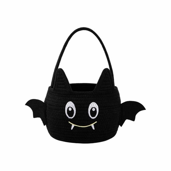 2026 Halloween Indoor Decorations Halloween Crochet Candy Basket Set Cute Ghost Bats Cats Candy Bucket Halloween Treat Basket For Kids Candy Holders Party Favors Decoration