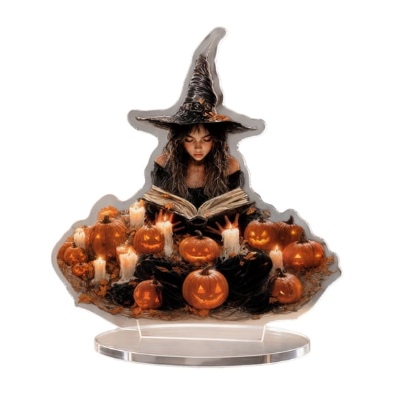2026 Halloween Indoor Decorations Pumpkin Wizard And Book Decoration Flat Decoration Desktop Decoration For Halloween Party, Yard Haunt, Indoor Outdoor Decor Props
