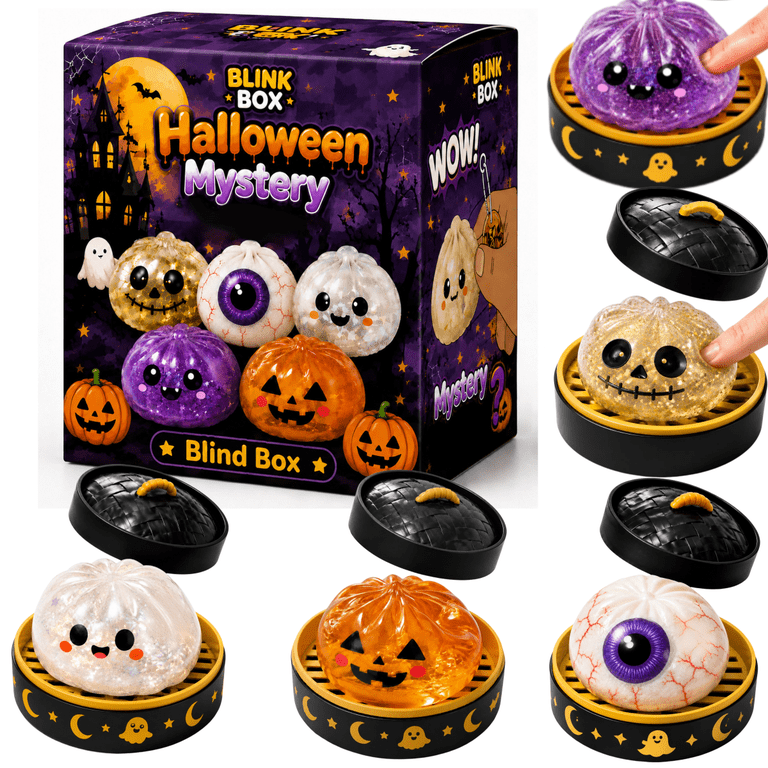 2026 Halloween New Giant Dumplings Squishy Blind Box,1PC Random