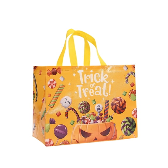 2026 Halloween Non Woven Tote Bag, Waterproof Reusable Trick or Treat Candy Gift Bag, 6 Styles Printed Foldable Shopping Handbag 35×25×17cm