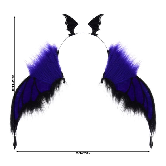 2026 Halloween Outdoor Decorations Halloween Devil Wing Headband Dark Little Devil Headpiece Party Photo Props Halloween Party Decorations for Porch Yard Mantel Home