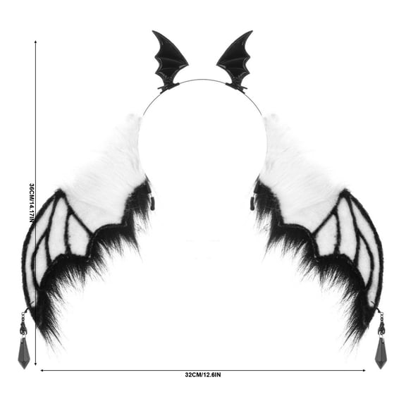 2026 Halloween Outdoor Decorations Halloween Devil Wing Headband Dark Little Devil Headpiece Party Photo Props Halloween Party Decorations for Porch Yard Mantel Home