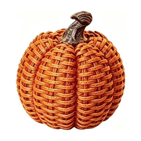 2026 Halloween Outdoor Decorations Imitation Rattan Pumpkin Ornament Resin Crafts Halloween And Thanksgiving Home Decoration Vintage Distressed Desktop