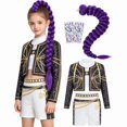 thumbnail image 1 of 2026 Halloween Pop Idol Singer Cosplay Costume for Girls, Fashion Dance Performance Outfit Set with Black Top & White Shorts Set, Halloween Birthday Party Dress for Role Play Stage Performance, 100, 1 of 6