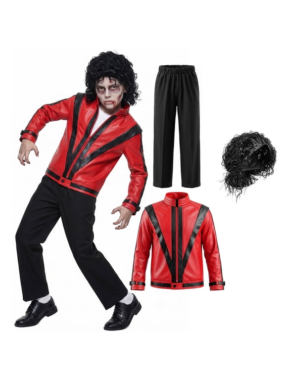 2026 Halloween Pop Star Cosplay Costume, Retro Stage Dance Star Theme Costume Outfit Set with Top + Pants + Wig, Halloween Costume for Stage Performance & Party Role Play Show Night, XXL