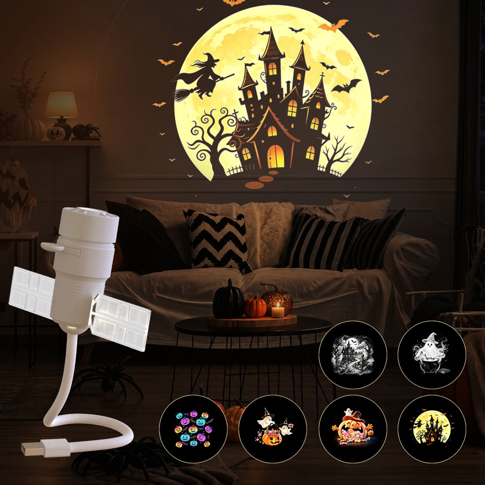 2026 Halloween Projector Lights, USB Night Led Lamp for Kids Aldult ...