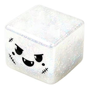 2026 Halloween Stress Relief Squeeze Balls, Cube Shaped Fidget Sensory Toy, Durable TPRA Decompression Toy, Suitable for Halloween Party Classroom Home Use (White)
