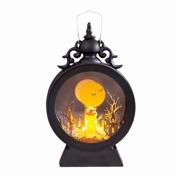 2026 Halloween Witch LED Lantern, Black , Electronic Candle Light Halloween Party Pumpkin Battery Operated Light with Spooky Silhouette, Hanging & Tabletop Decor for Halloween Party