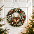 thumbnail image 1 of 2026 Hand‑Beaded Christmas Reindeer Wreath DIY Craft Kit, Calming Holiday Beading Hobby Project, Complete Craft Tools & Metal Hanging Chain Included, 1 of 5