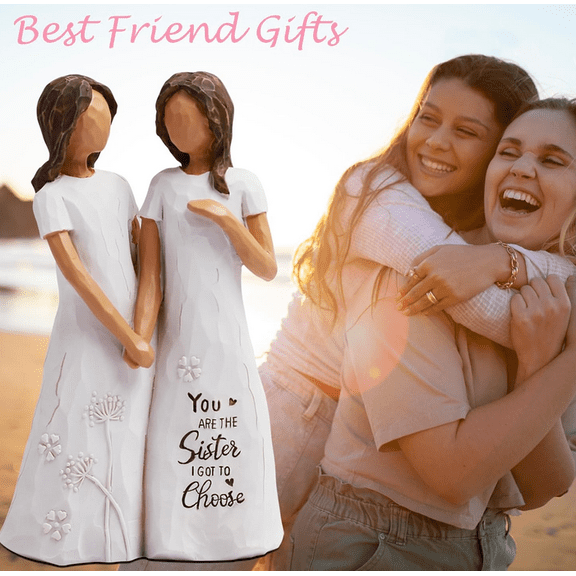 2026 Hand in Hand Sister Statue - Friendship Figurine, Sisterhood Souvenir, Heartwarming Gift for Best Friends, Family Love Decor