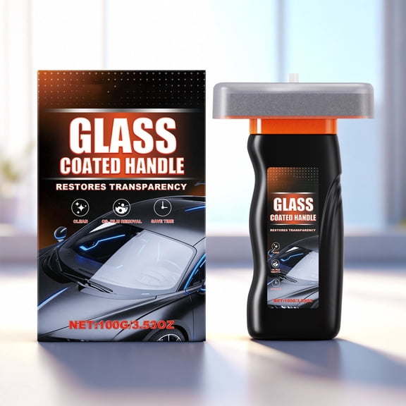 2026 Handheld Glass Oil Film Remover for Car with Application Brush, Oil Film & Water Spot Remover for Windshields and Windows, Improve Windshield Clarity for Safe Driving