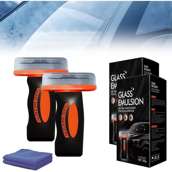 2026 Handheld Glass Oil-Film Remover, New Upgrade Emulsion Cleaner Glass Cleaning Board for Cars, Multifunctional Oil Film Remover for Windshield, Car Glass Brush for Car Maintenance