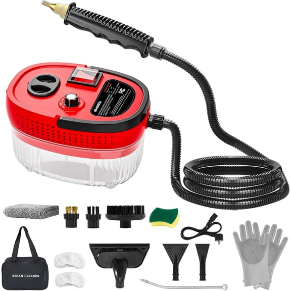 2026 Handheld Steam Cleaner Portable High-pressure Steam Cleaner with 3 Brushes and 1 Glass Scraper Quickly Generates High-temperature Steam to Deeply Clean Kitchens and Car Seats
