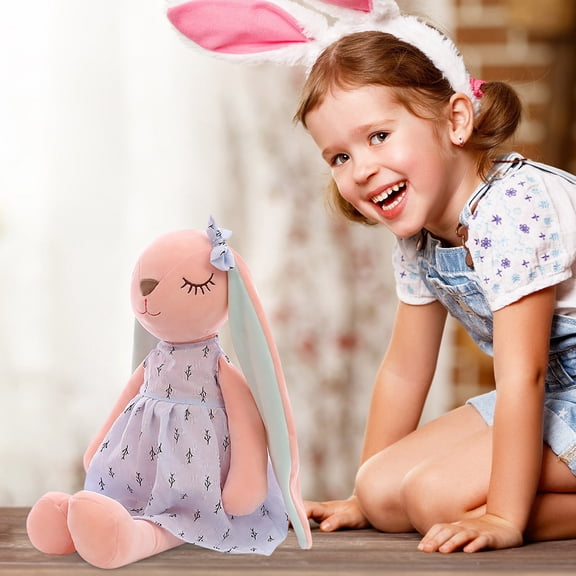 2026 Handmade Easter Bunny Plush Toy 14in Soft Cotton Stuffed Animal for Kids Spring Holiday Decor easter stuffed animals easter bunny decor