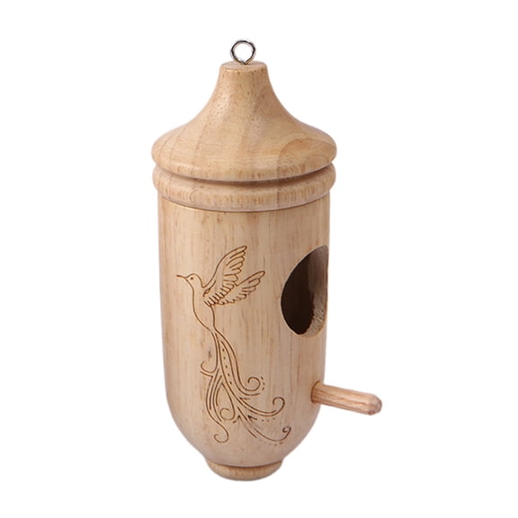 2026 Hanging Wooden Bird For Outside Humming With Ropes Gardening Home Decoration