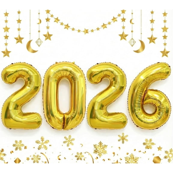 2026 Happy New Year Balloons - 42 Inch Large Rose Gold Foil Number Set (2,0,2,6) - Ideal for New Year's Eve Party Supplies, NYE Decorations & 2026 Graduation