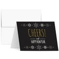 thumbnail image 1 of 2026 Happy New Year – Blank Holiday Greetings Fold Over Cards & Envelopes – for Christmas and New Year’s Gifts and Presents | 10 Cards and 10 Envelopes per Pack | 4.25 x 5.5” (Black Cheers), 1 of 7