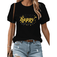 thumbnail image 1 of 2026 Happy New Year Gold Print Tshirt Graphic Tees Shirts Black S-5XL New Year Celebration Outfit Tops, 1 of 5