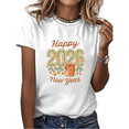 thumbnail image 1 of 2026 Happy New Year Horse Theme Cute Graphic Tee T Shirt Tops Simple Minimalist Short Sleeve Round Neck White S-5XL, 1 of 4