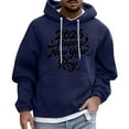 thumbnail image 1 of 2026 Happy New Year Roy Pullover Hoodie Unisex Casual Long Sleeve Printed Sweatshirt Kangaroo Pocket Drawstring Hood Dark Blue S, 1 of 4
