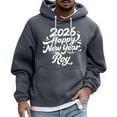 thumbnail image 1 of 2026 Happy New Year Roy Pullover Hoodie Unisex Long Sleeve Casual Sweatshirt with Front Pocket Drawstring Hood Dark Gray XL, 1 of 3