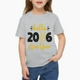 thumbnail image 1 of 2026 Happy New Year T-Shirt 𝓴𝓲𝓭𝓼 Gray T-Shirt With Gold Glitter Design, Festive Party Tee For New Year Celebration, Casual Holiday Top For 𝓴𝓲𝓭𝓼 90cm, 1 of 7