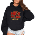 thumbnail image 1 of 2026 Happy New Year Theme Red Gold Graphic Trendy and Soft Tee T Shirt Top Hooded long-sleeved Black S-2XL, 1 of 7