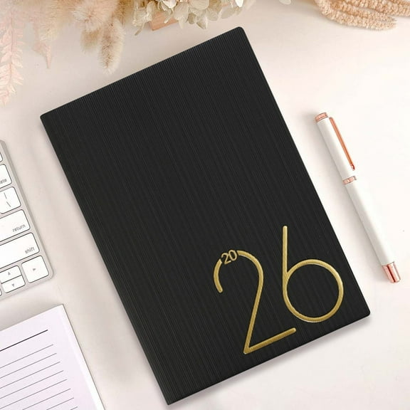 2026 Hardcover Planner Weekly & Monthly Planning Notebook With Gold Foil Design Multiple Elegant Colors Productivity Organizer For Students