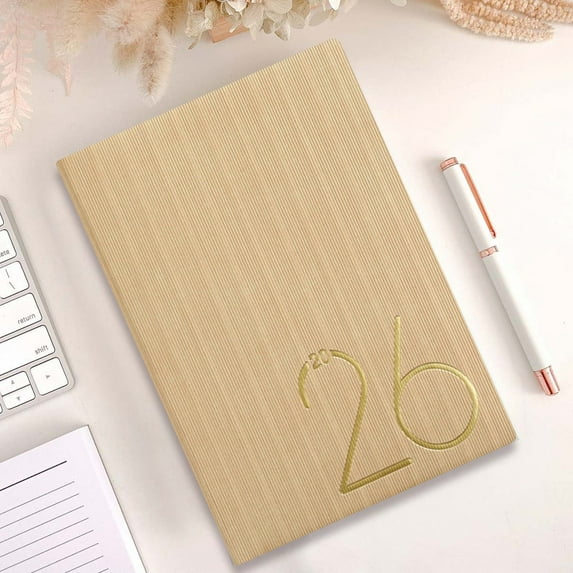 2026 Hardcover Planner Weekly & Monthly Planning Notebook With Gold Foil Design Multiple Elegant Colors Productivity Organizer For Students