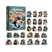 2026 Hawaii Orca Advent Calendar, 24 Days Xmas Countdown Calendar Cute Tropical Orca 2D Acrylic Ornaments, Collectible Surprise Gift Box Stocking Stuffer for Ocean Animal Lovers