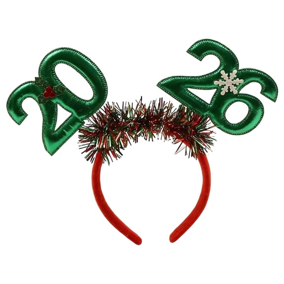 2026 Headbands for Women Nye Headband Happy New Year Headbands, Adjustable Elastic Party Festive Celebration Holiday Headpiece (1Pcs) Green
